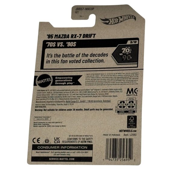 Hot Wheels 2025 ’95 Mazda RX-7 Drift • 70s vs 90s • Mainline 163/250 NOC - Picture 2 of 6